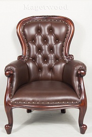 SF13L BROWN  Кресло, обитое натуральной кожей темно-коричневого цвета